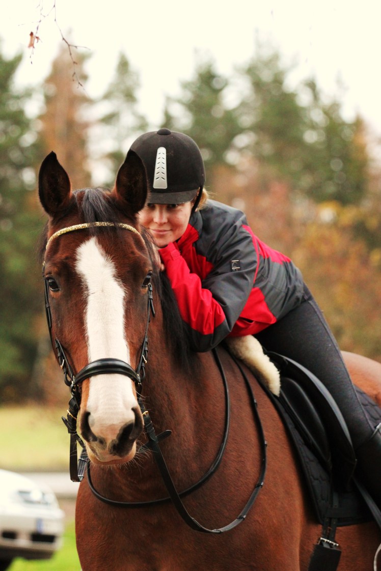 Min älskade bebis & jag innan ridturen